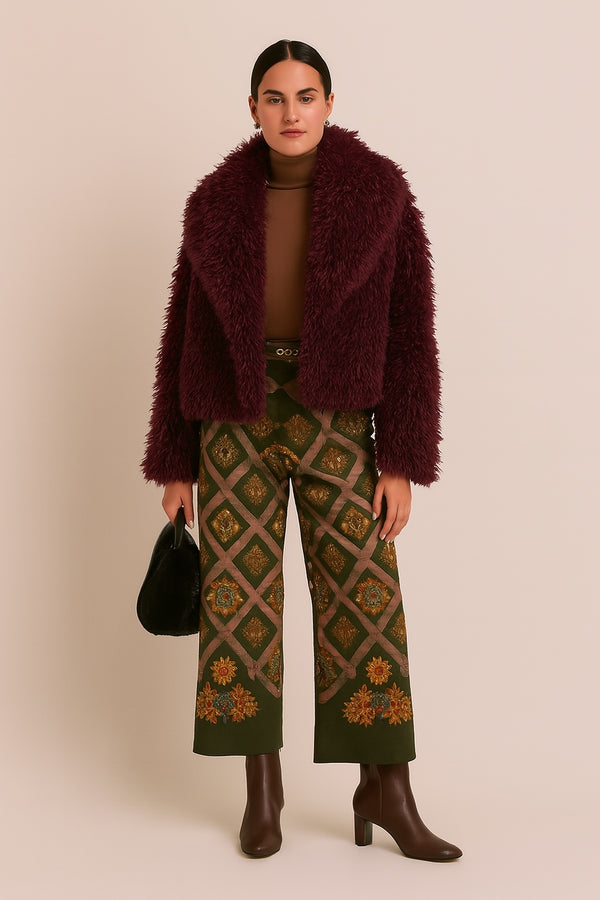 Burgundy Faux Fur