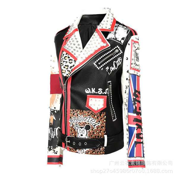 Andy's Fitted Punk Rock Vegan Motorcycle Sid and Nancy Jacket