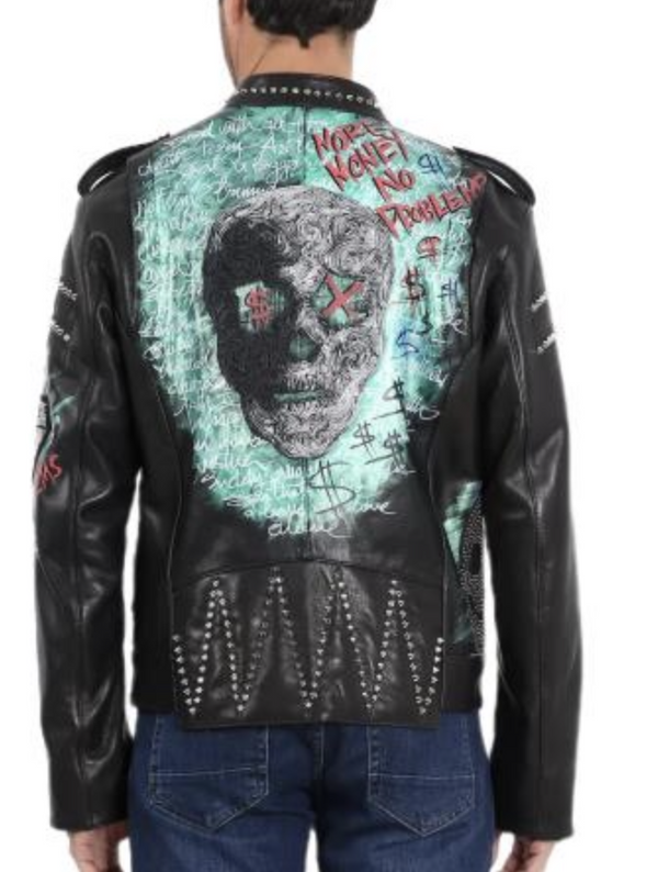 Andy's Hand painted "Mo Money: Motorcycle Graffiti Jacket